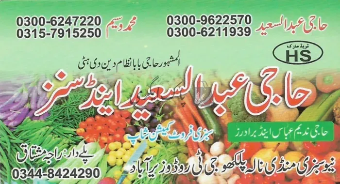 عبدالسعید اینڈ سنز | وزیرآباد | پھل کمیشن ایجنٹ | پاک اگری مارکیٹ