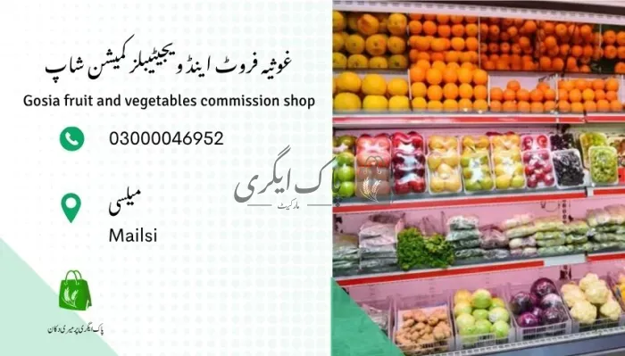 غوثیہ فروٹ اینڈ ویجیٹیبلز کمیشن شاپ | میلسی | پھل کمیشن ایجنٹ | پاک اگری مارکیٹ